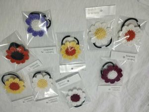 Handmade Flower Hair Ties - Set of 9