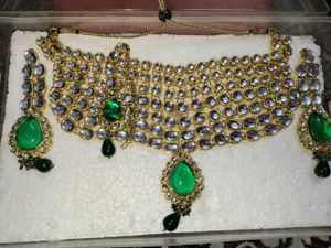 Elegant Kundan &amp; Emerald Jewellery Set💥💕