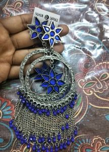 Boho Blue Star Dangle Earrings
