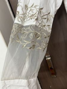 New Zara  Embroidered Sheer Sleeve top