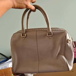 Damilano Gold Textured Satchel Handbag