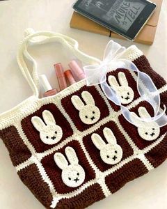 Crochet Strawberry cheque Bag