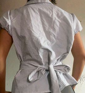 Classic Striped Button-Up Blouse