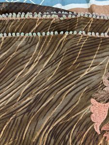 Elegant Light weight Brown Embroidered Saree