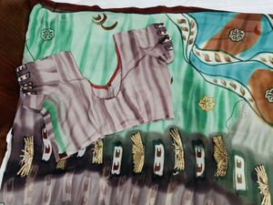 🇳🇿💫🎀Elegant Abstract Print Silk Saree