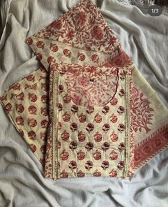 Elegant Floral Print Kurta Set with Dupatta