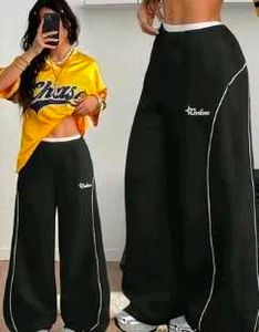 Black Wide-Leg Track Pants