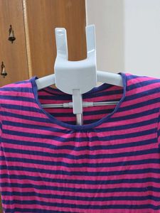 Pink &amp; Navy Striped T-Shirt