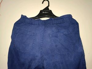 Cotton Blue Casual Pants