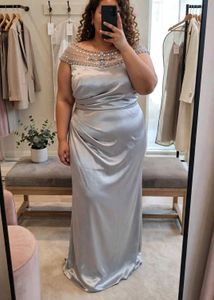 Elegant Silver Embellished Gown