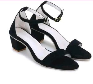 Stylish Black Suede Block Heels