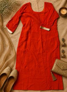 🍊🪸 Y2k Coral kurta with chunni