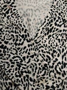 Animal Print Button-Down Cardigan