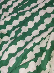 Green &amp; White Dress Material