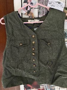 Olive Green Button-Up Vest