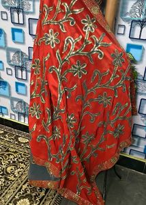 Beautiful Orange Embroidered Saree only