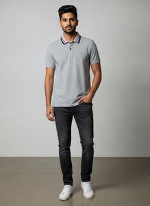 Tommy Jeans Grey Polo Shirt