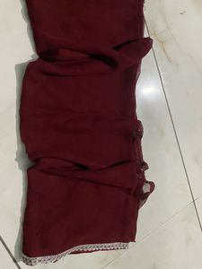 Maroon Silk Saree with Embellished Border