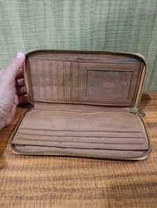Classic Brown Leather Zip-Around Wallet