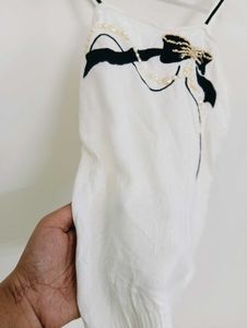 White Cami Top with Bow Detail