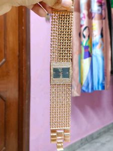 Women Gold-Tone Crystal Watch