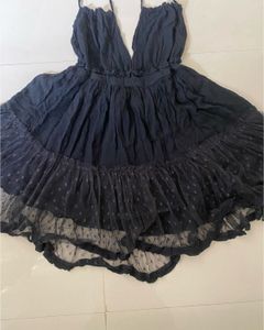 Black Halter Neck Ruffled backless Dress