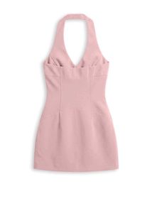 Powder Pink Halter Neck Mini Dress
