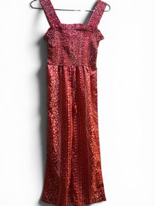 Boho Red Floral Print Jumpsuit