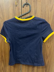 Navy Blue Crop T-Shirt