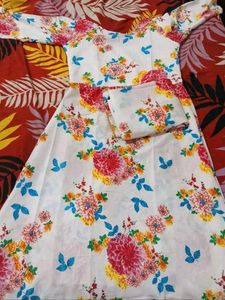 Floral Print Dress with Matching Scarf