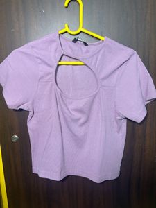 Lavender Cut-Out Crop Top