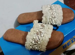 ❗Boho❗ Beaded Shell Slide Sandals