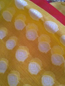 Elegant Yellow &amp; Red Saree