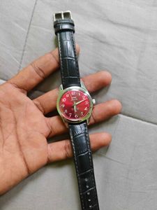 hmt janta numbr Classic Red Dial Watch with Black