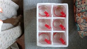 set of 6 cutting glass cups