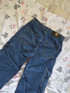Blue Denim Cargo Jeans