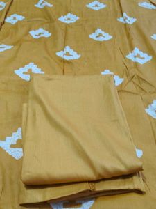 Yellow &amp; Red Batik Print Dress Material