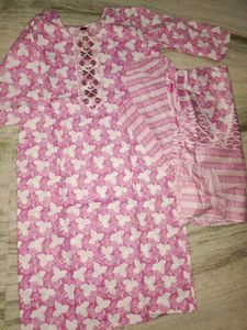 kurti plazo dupatta set cotton