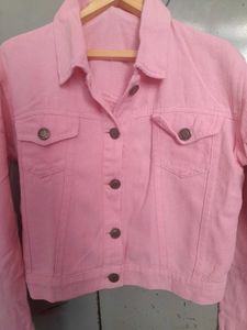 Pink color Denim Jacket