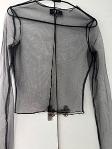 MYWISHBAG SHEER-MESH BLACK TOP