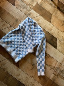Checkered Fuzzy Sweater