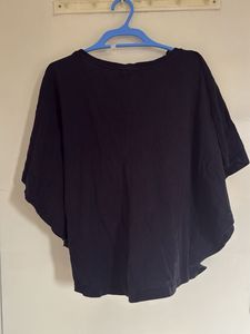 Embellished Black T-Shirt with Unique Design