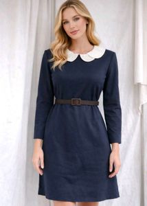 Chic Navy Peter Pan Collar Dress