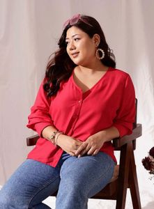 hurry!!! Plus size 5xl red shirt top