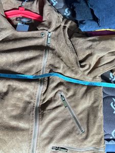 Brown Faux Suede Moto Jacket
