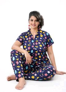 Cute Space Print Pajama Set