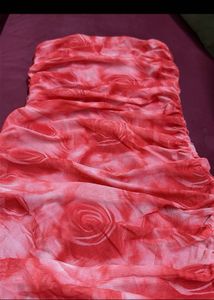 Chic Strapless Ruched Rose Print Dress