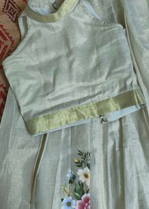 Tissue silk cotton Floral Lehenga Set