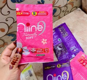 Nine Sanitary Pads &amp; Wipes