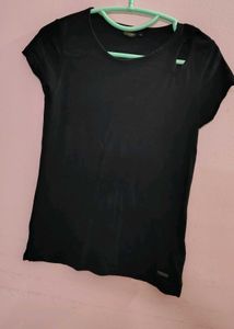 Stylish Black Cut-Out T-Shirt